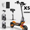 Elektrická koloběžka X5 6000W60V40AH s dvojitým odpružením Maximální rychlost 85KM/H 11 palců Terénní