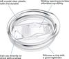 12 oz Leak-proof Replacement Cup Lid (Fits Internal Diameter 2.9 "12 oz Stainless Steel Travel Coffee Cup) White 4PCS