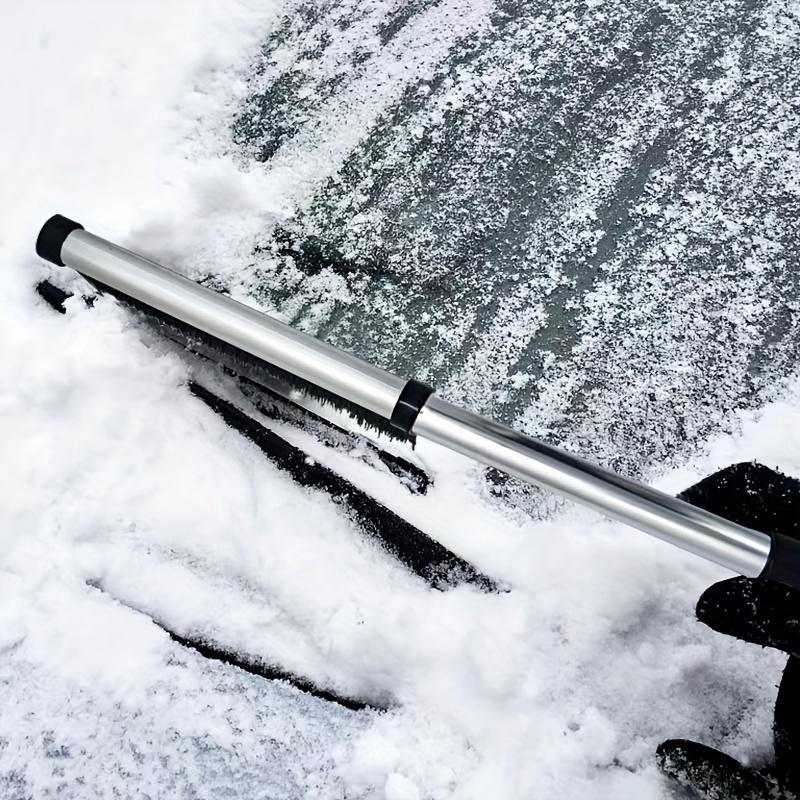1PC Car snow shovel with retractable multifunctional snow sweeping brush, glass scraper, winter snow and ice removal tool