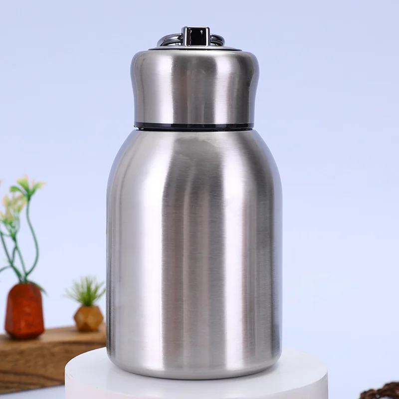 300ml  Little Chubby  304 Stainless Steel Insulated Bottle, Mini Pocket Flask with Ring Handle 300ml