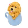 Originality Cup Dog Ornament Synthetic Resin Crafts Garden Decoration for Home YardYellow