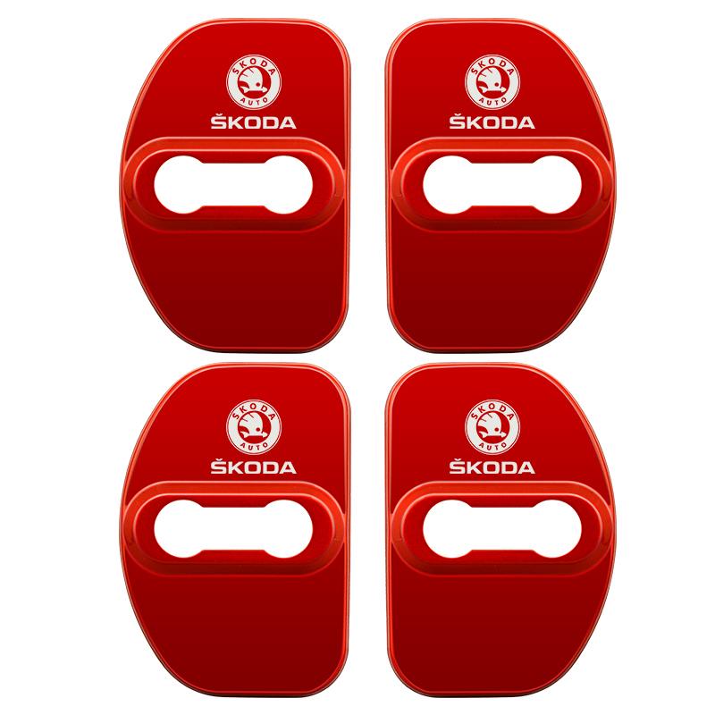 Ksbha9 Car Accessories Auto Door Lock Covers Case For Skoda Octavia KAMIQ KODIAQ SUPERB RAPID KAROQ FABIA YETI Auto Decorate Stickers