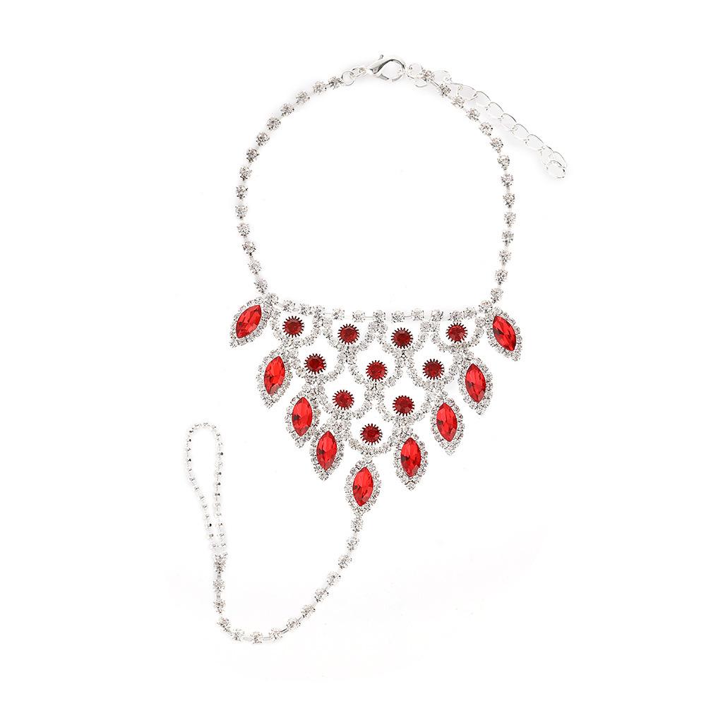 Rhinestone Bridal Hand & Foot Chain - Dual-Use Beach Jewelry