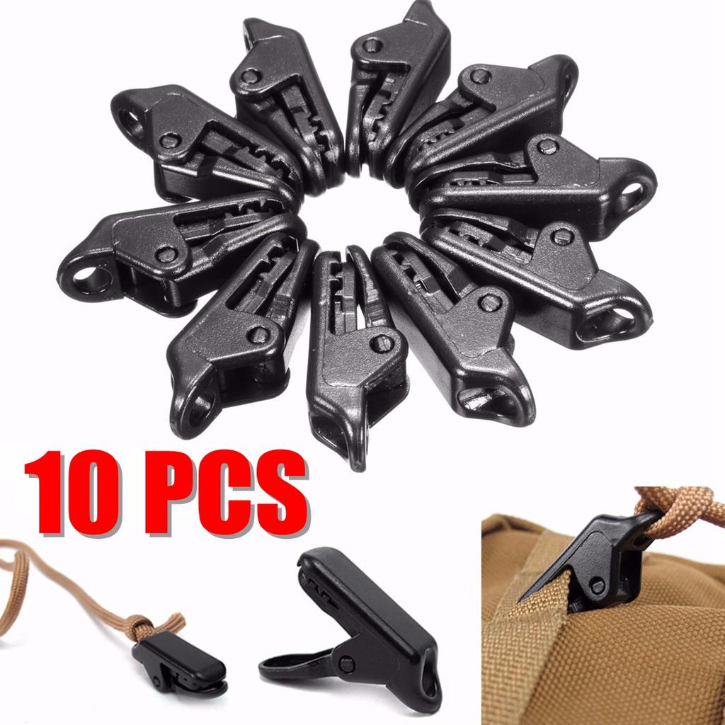 10X Tent Clips Heavy Duty Tarp Awning Clamp Tarpaulin Buckle Snap Camping Hanger