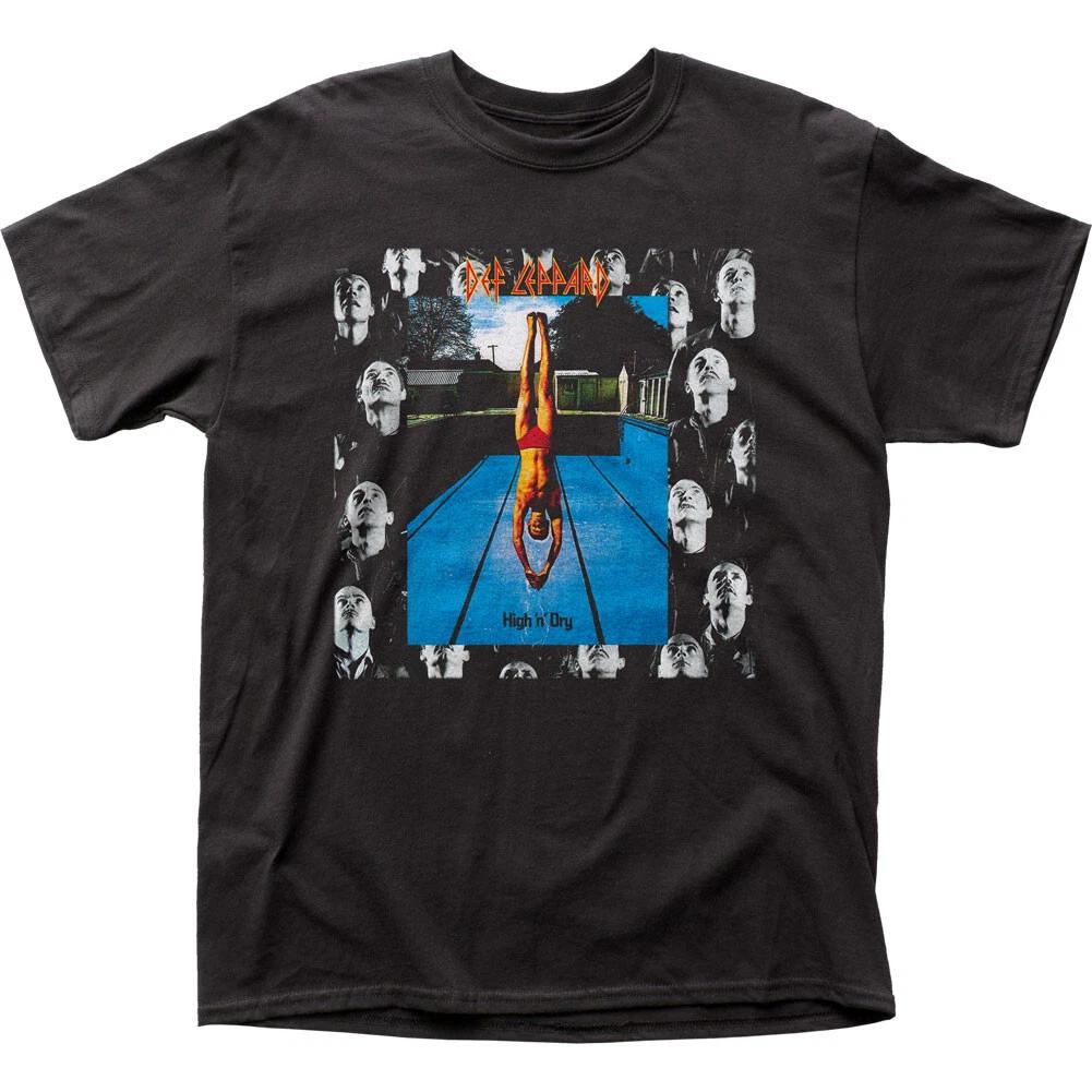 Def Leppard High N Dry Mens T Shirt Rock and Roll Music Classic Band Tee Black