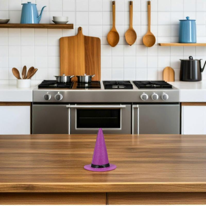 Halloween Mini Felt Witch Hats for Party Decoration and DIY Crafts 12Pcs