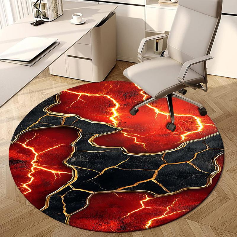 1pc Office Carpet Chair Mats Lava Flow Cracks Abstract Art Perfect for Decorating Office Chairs, Living Rooms, Or Bedrooms