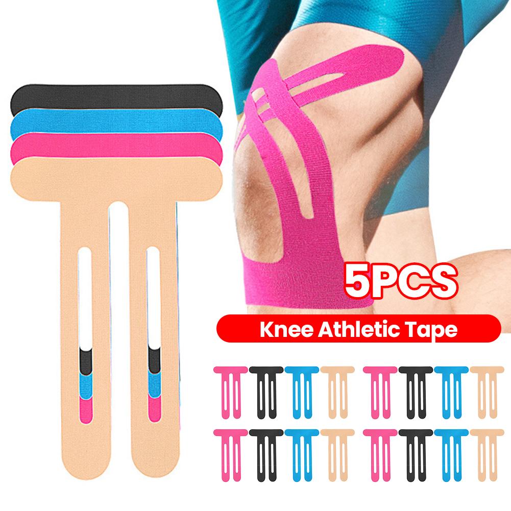 5Pcs Precut Kinesiology Tape Elastic Sports Protection Patches Sport Knee Tape for Knee Support & Stability