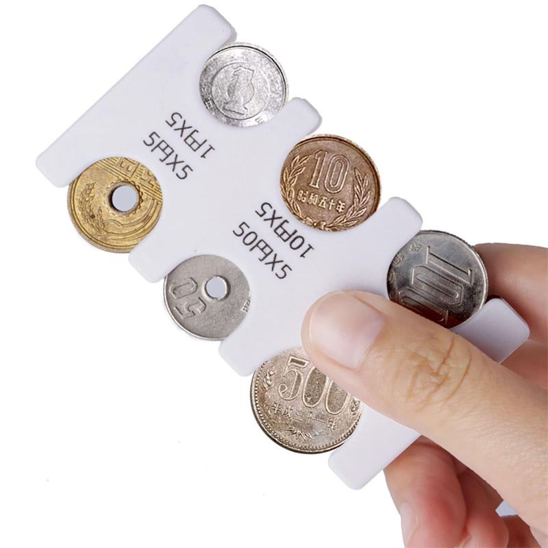 1PC Portable Mini Coin Organizer Portable Plastic Coin Holder Multi-Slot Japanese & Korean Currency Storage Money Management