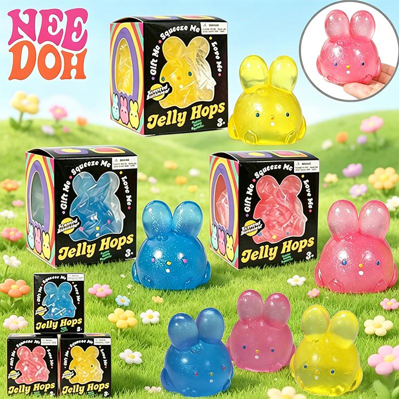 Schylling Needoh Jelly Hops Squishy Toy Multicolored Knead Filled Hand Grip Fidget Sensory Toy Anxiety Heal Relax Leisure Gift