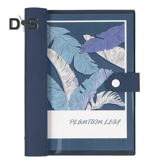 A5 B5 Binder Notebook 120 Pages Artificial Leather Cover Lined Loose-leaf Notebook Metal Snap Personal Journal