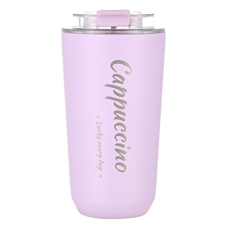 Portable Double-Layer Vacuum Insulated Coffee Cup - Stainless Steel, Creative Design for Girls