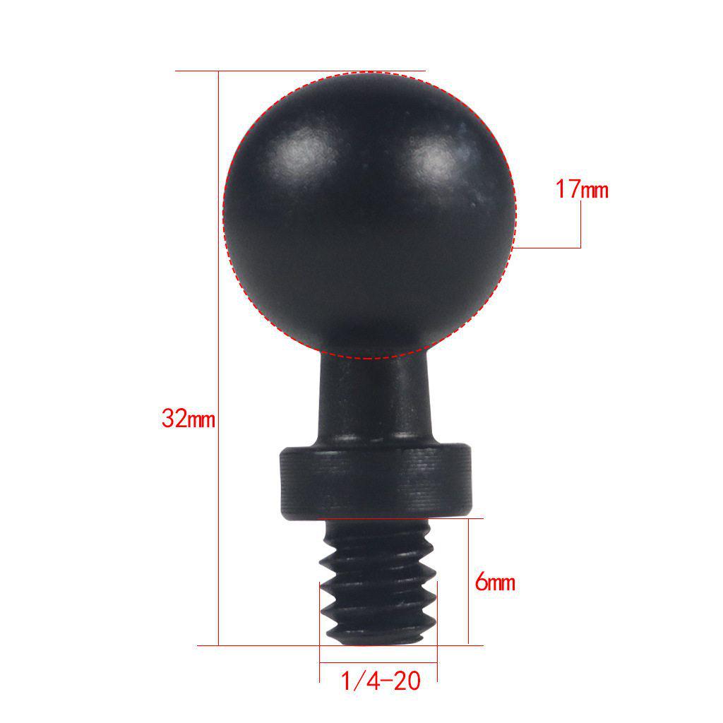 13-25mm Aluminum Alloy Ball Head Phone Car Mount Extension Rod with 1/4" Connector