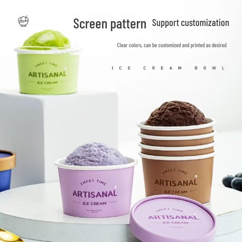 SIVIR Disposable Ice Cream Paper Cups