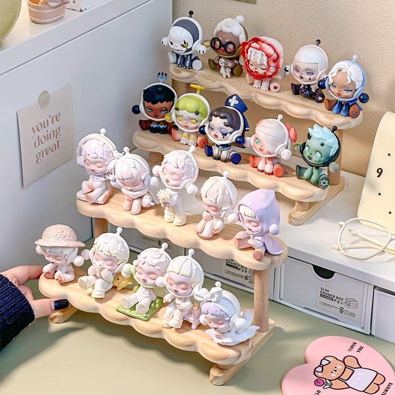 Solid Wood Creative Display Stand for Jewelry, Figurines, Snacks, and Succulents