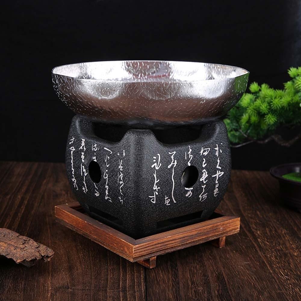 With Grill Net Charcoal Stove Japanese Style Barbecue Grill BBQ Tools Square Text Stove Household