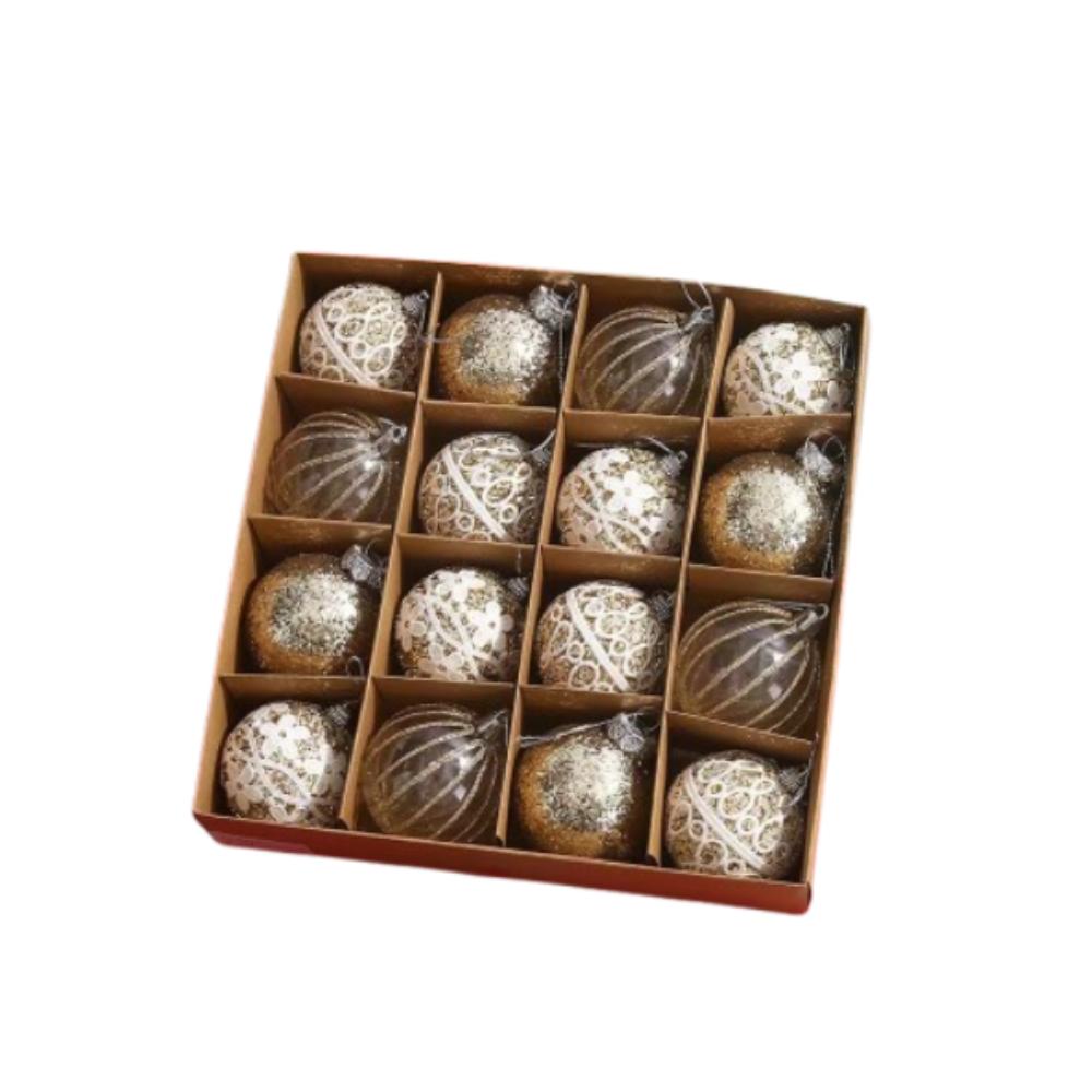 16pcs 6cm Christmas Hanging Balls Set Foam Xmas Tree Ornaments Christmas Balls Pendant Party Favors