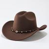 Men's and women's outdoor ethnic wind sun protection travel windproof sun hat big brim top hat knight hat western cowboy hat