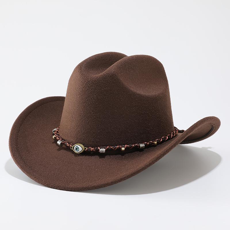 Men's and women's outdoor ethnic wind sun protection travel windproof sun hat big brim top hat knight hat western cowboy hat