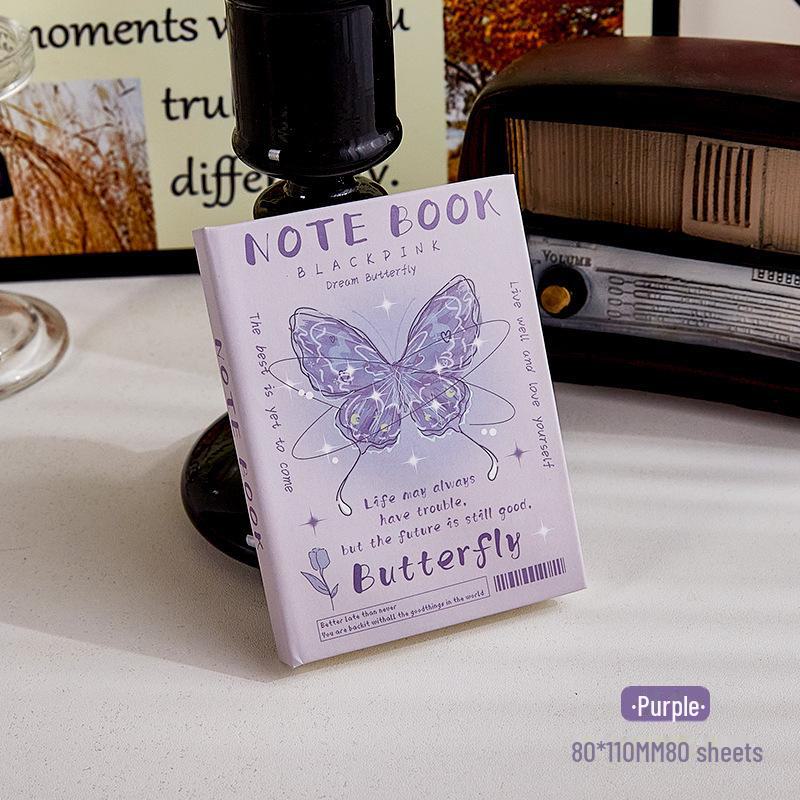 A7 Kapsesní zápisník Dream Butterfly - Mini, Přenosný, Vysoce hodnotný design pro dívky a studenty