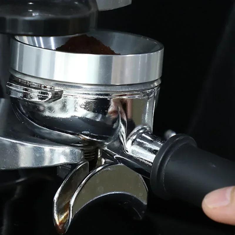 Barista Tamper and Dosing Ring Kit Aluminum Portable Filter Accessories for Espresso Machine Precise Powder Distribution