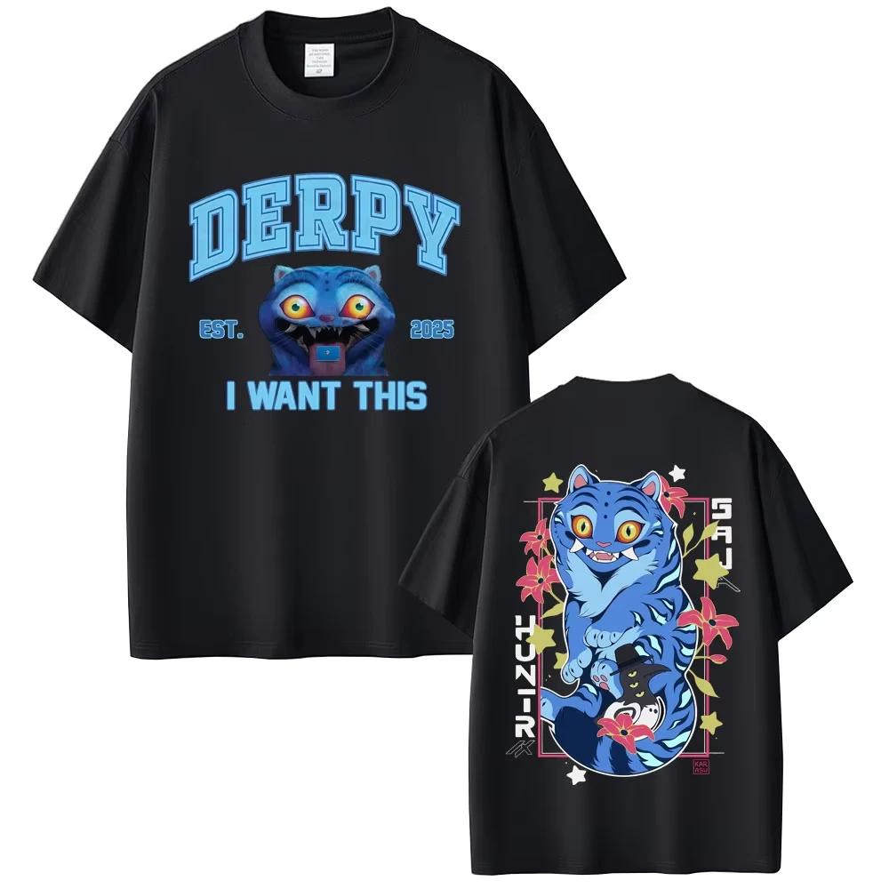 Film KPop Dämonenjäger T-Shirt Rumi Mira Zoey T-Shirts Saja Boys T-Shirt Derpy Tiger T-Shirts Herren Damen Mode Freizeit T-Shirt