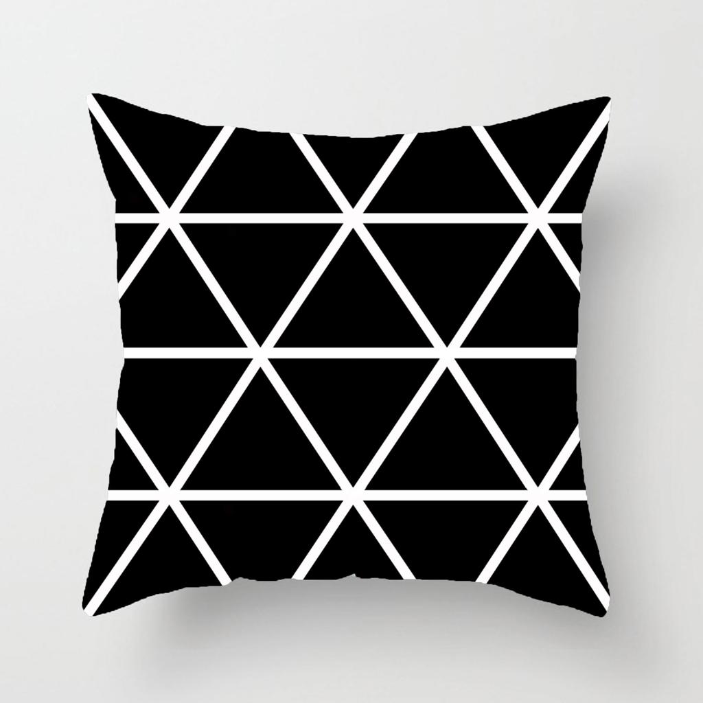 Nordic Throw Pillow Cover Plush Black and White Geometric Striped Simple Pillow Cover Sofa Cushion Cover