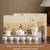 Hongmen Red Lotus & Wisteria Ceramic Tea Set