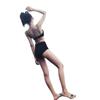 2024 New Korean Style Solid Color High Waist Tummy Control Bikini Swimwear