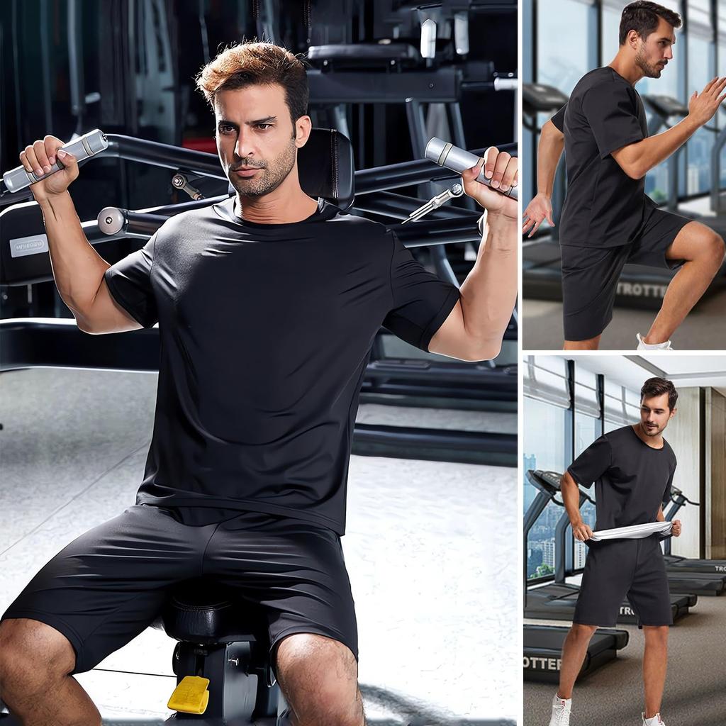 Ignitionix Sauna Kurzarm Wärme-Training Laufen Wärme Erhöht und Kraft Waschbarer Herrenanzug, Shirt, Schweißreduzierendes T-Shirt, Bekleidung, Wasserdicht,