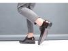 2025 Men's Pointed Toe Buckle Low-Heel Leather Shoes - Large Size Gentleman Style