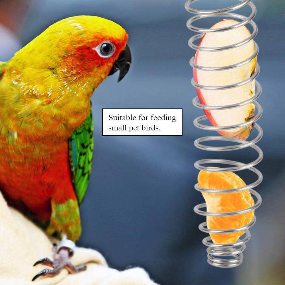 Stainless Steel Parrot Birds Food Basket Toys Wheat Ear Fruit Vegetables Feeder
