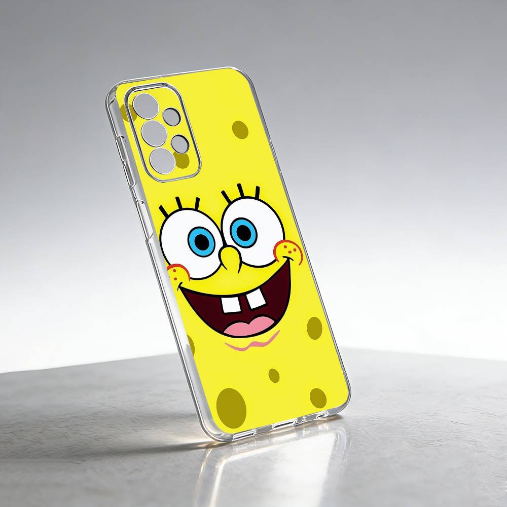 Cartoon Classic S-spongebobs Phone Case Transparent Silicone Soft For Samsung S25,S24,S21,S22,S23,S30,Ultra,S20,Plus,Fe