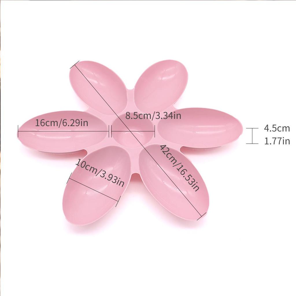 Six-Grid Petal Anti-Gobble Cat & Puppy Feeder Bowl - Non-Tip Design