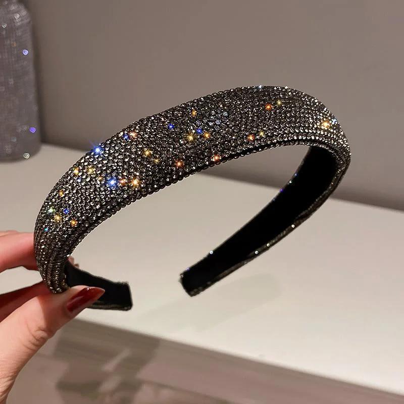 Shiny Full Stylish and Versatile Headbands Silver Color Hairbands Velvet Headwear for Women Hair Beauty Accessories Gifts