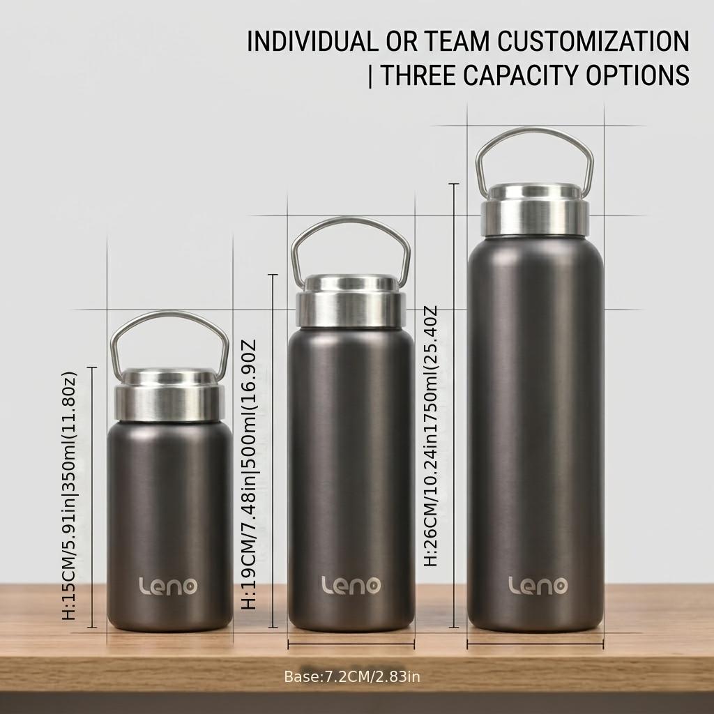 Custom Stainless Steel Water Bottle Personalized Laser Engraved Tumbler Travel Mug with Handle Engraving 24H Hot And Cold Retention Medical Grade