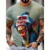 Camiseta divertida de animales para hombre, camiseta de manga corta, camiseta con estampado 3D y cuello redondo, ropa informal de verano para fiesta de diseñador exagerada