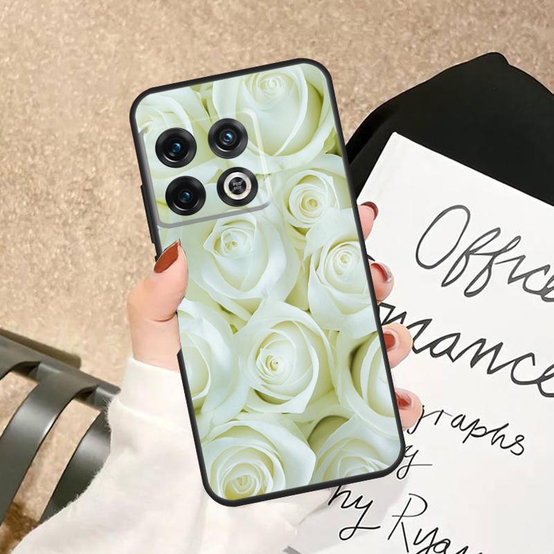 

Graceful White Rose Case For OnePlus 15R 15 13 13R 13T 12 12R 10T 11 10 Pro Nord 5 CE 2 3 4 Lite N20 N30 Cover OnePlus 15