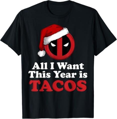 Deadpool I Want Tacos For Christmas TShirt Unisex3 S