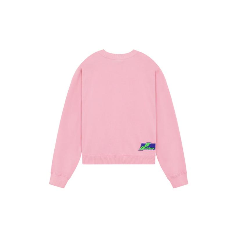 WE11DONE Ss22 Logo Print Crewneck Long Sleeve Sweatshirt Unisex Sweatshirt Pink WD-TS1-22-548-U-PK
