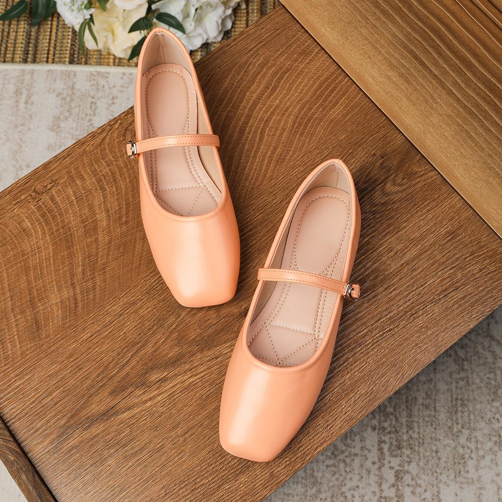 Fashion Flat Shoes for Women 2025 Spring and Autumn French Square Toe Silver Mary Jane Plus Size Women's Shoes Zapatos Mujer ladies
