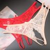 Sexy Lingerie Women's Sexual Panties Crotchless Opening Transparent G-strings Thongs Bow Underwear for Women Lace Erotic Panties