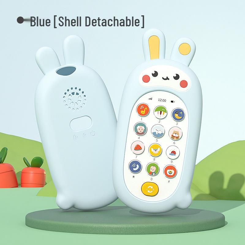 Baby Soothing Music Phone Toy with Bite-Safe Silicone Case, for Early Education, 0-12 Months