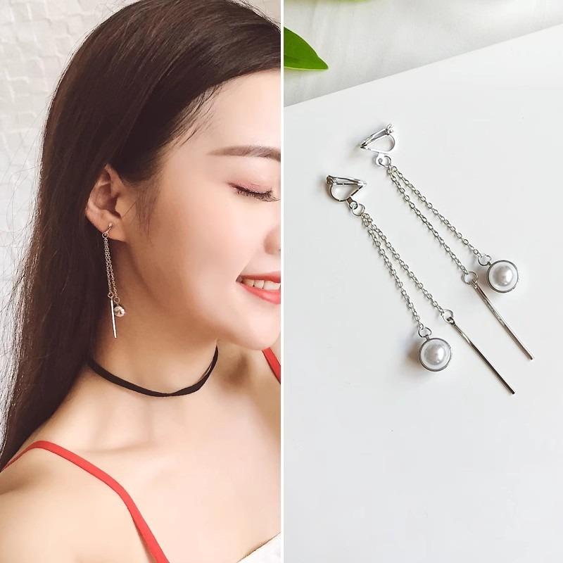 Enkle og øreløse dame øreklips, High-end følelse, Nisjedesignfølelse, Perleøredobber Smykker, Allsidige temperamentøredobber