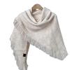 15 wool shawl women's autumn and winter high sense fashion versatile warm neck protection scarf solid color fringed knitted scarf
