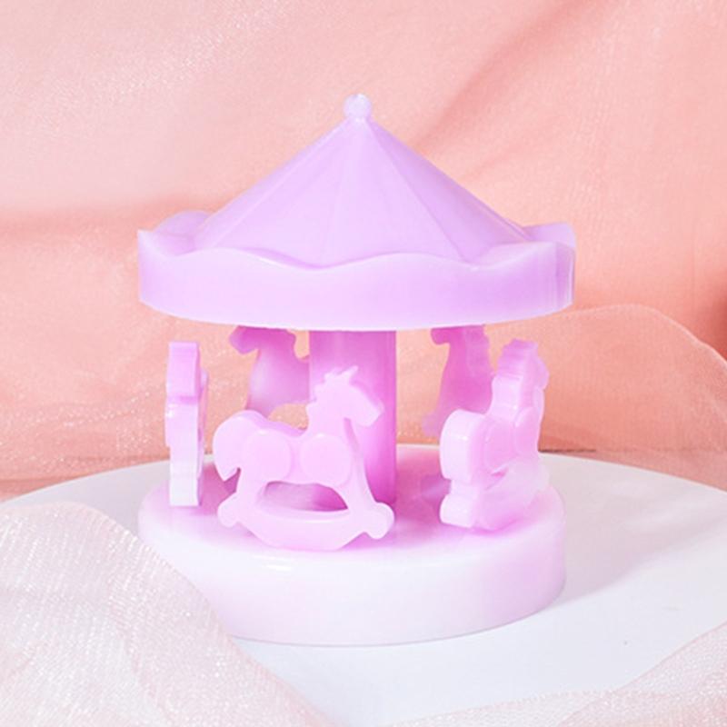 Silicone Mold for Carousel Horse Making Merry-Go-Round Decorating Mold Birthday Gifts Baby Shower Decorations Supply