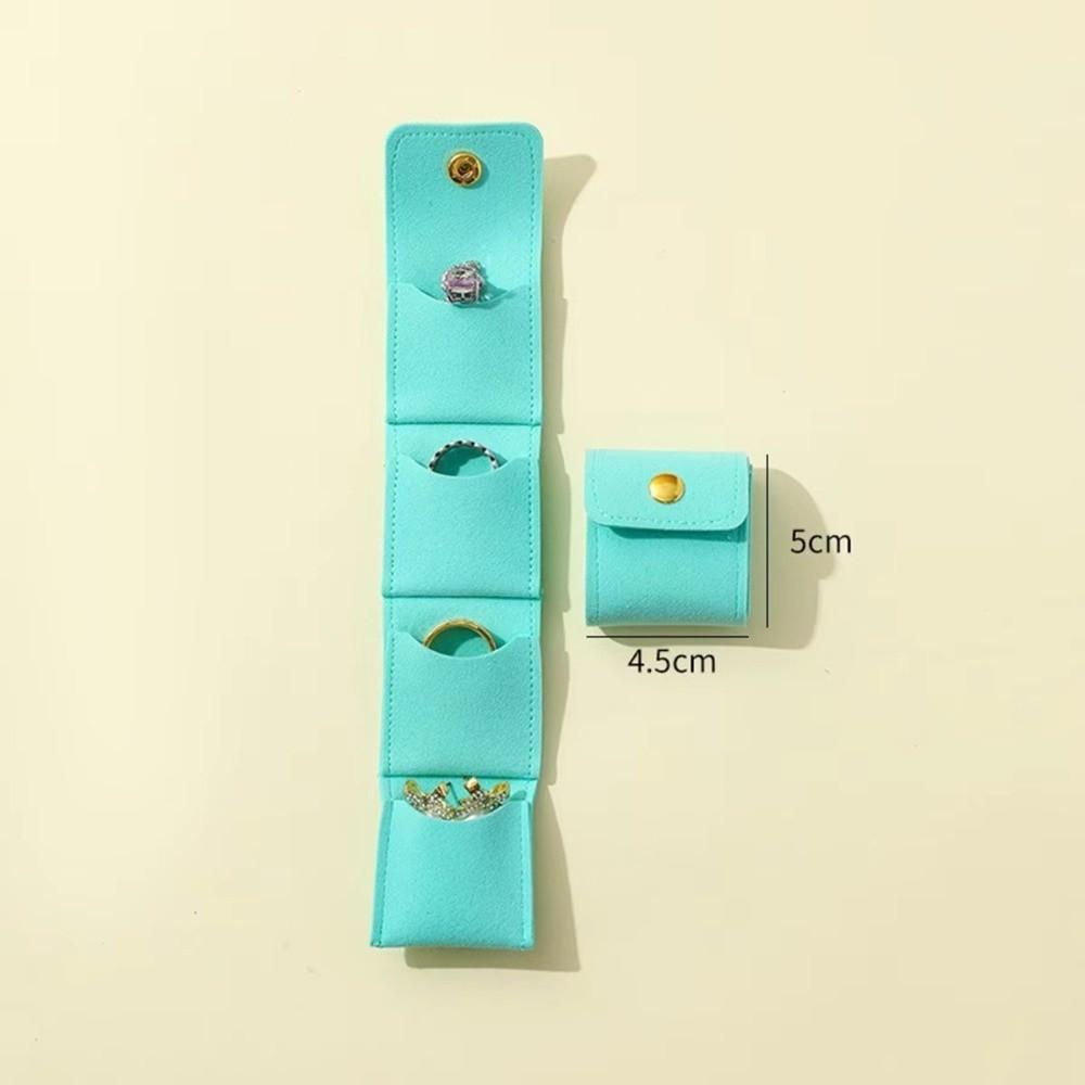 Simple Jewelry Storage Bag Flip Cover Storage Case New Jewelry Display Pouch  Travel Blue1