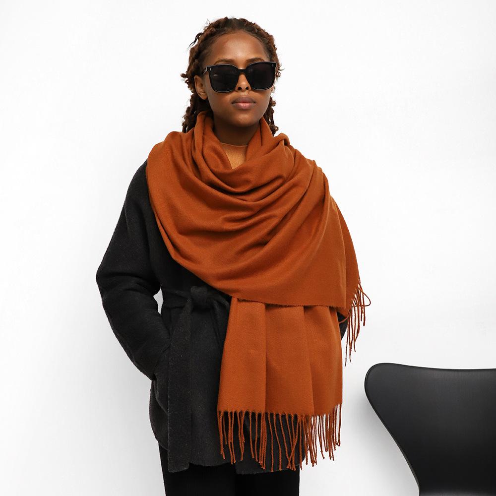 Multi-color Warm Scarf Long Shawl Wholesale Solid Color Scarf Women's Winter New European and American Imitation Cashmere Scarf