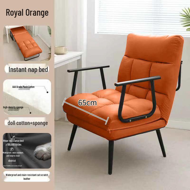 Dual-Use Reclining Office Chair: Foldable Nap Bed/Sofa Seat with Adjustable Backrest