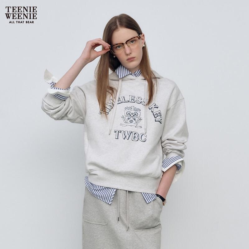Teenie Weenie 2026 Spring Women's Bear Letter Hooded Sweatshirt